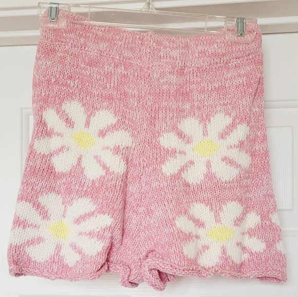 NWT Storia Pink Daisy Print Knit Sweater Shorts - Picture 7 of 12